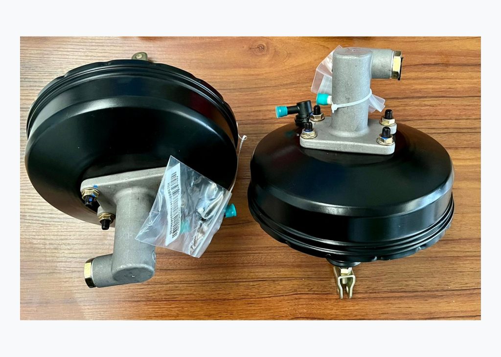 Complete air brake booster pair for truck brake systems
