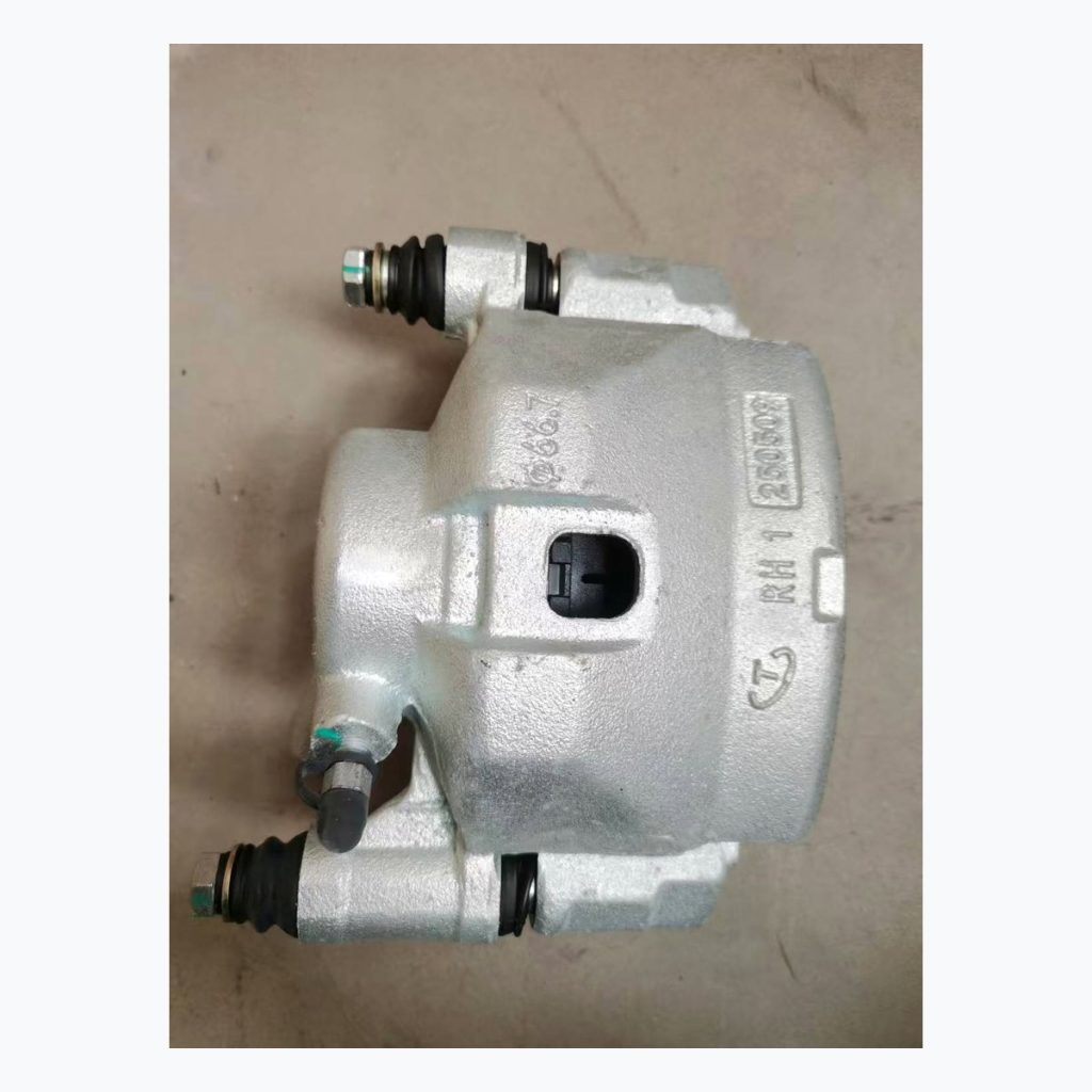 Complete silver brake caliper side profile