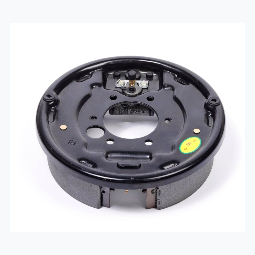 Complete black brake backing plate assembly