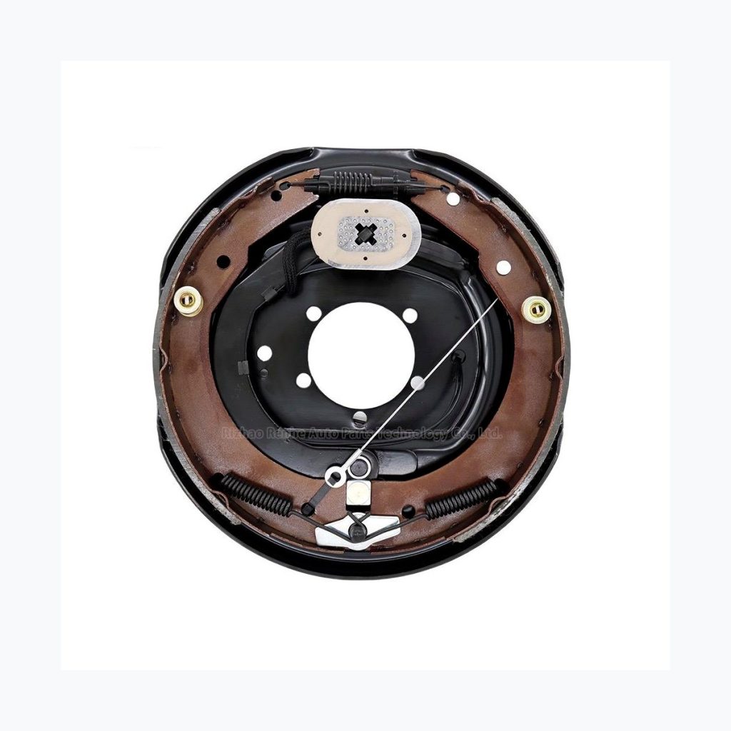 Complete clean brake shoe assembly rear view