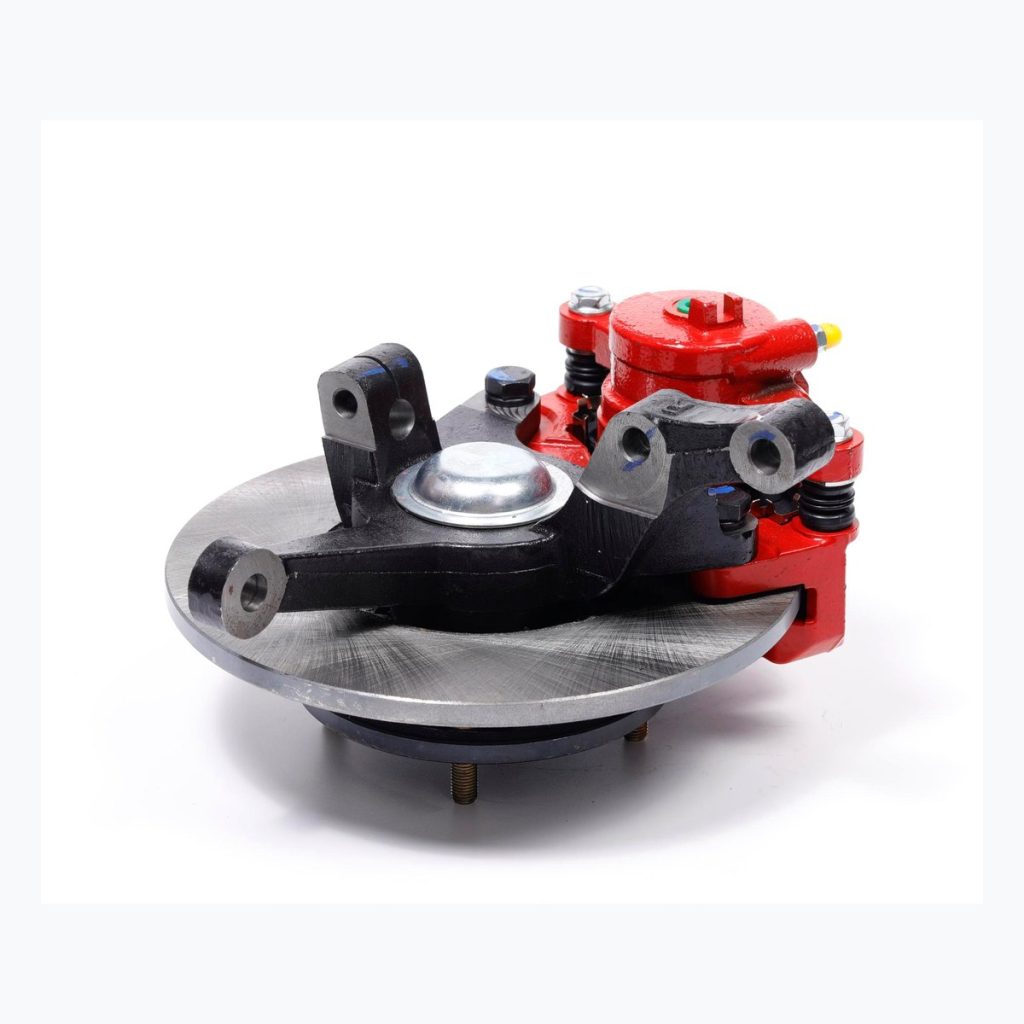 Complete disc and caliper assembly side view